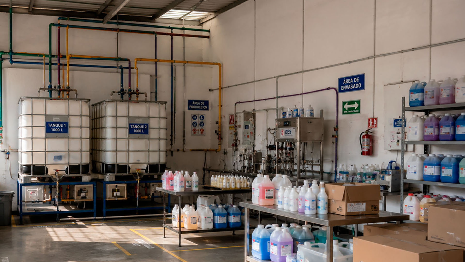 Almacén con insumos organizados — AES Comercial